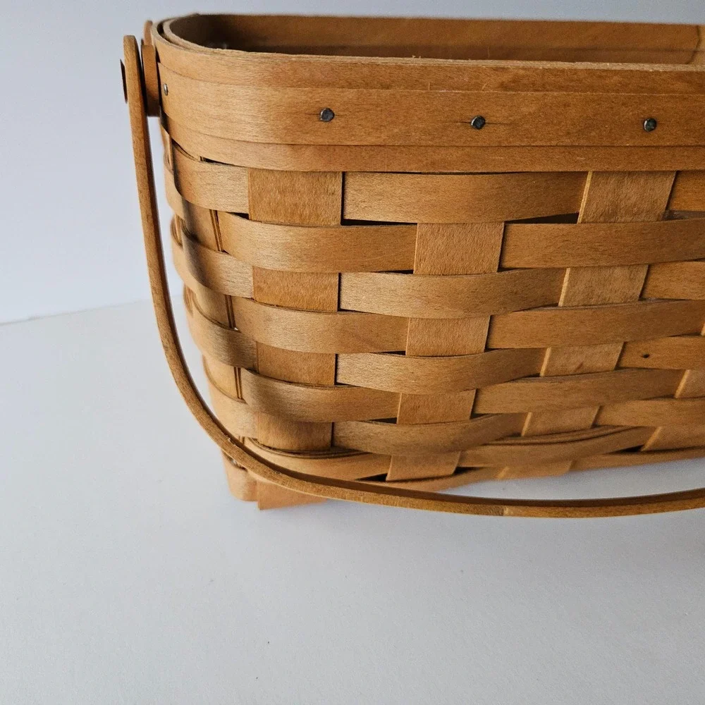 Longaberger Lunch Box Basket 12in w/ Swing Handles & Original Plastic Protector
